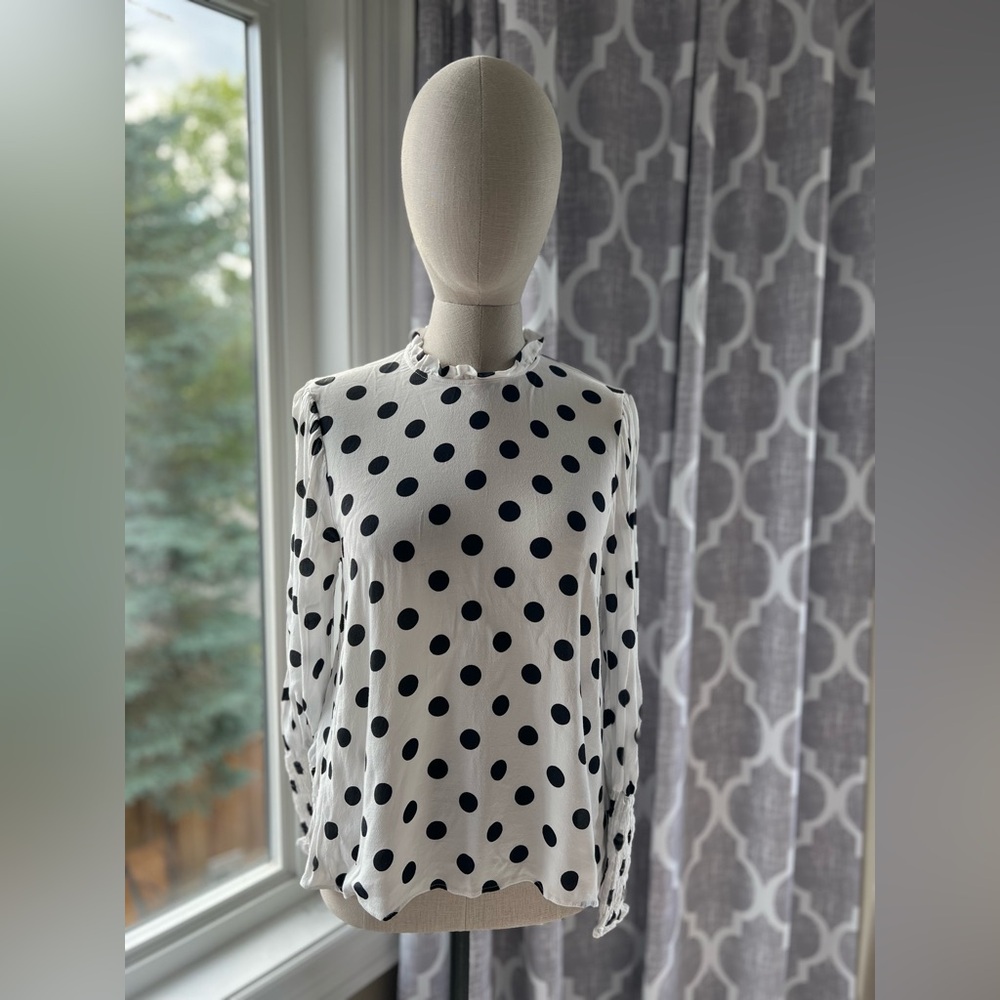 (334) Zara Black Polka Dot Blouse PTP 17
